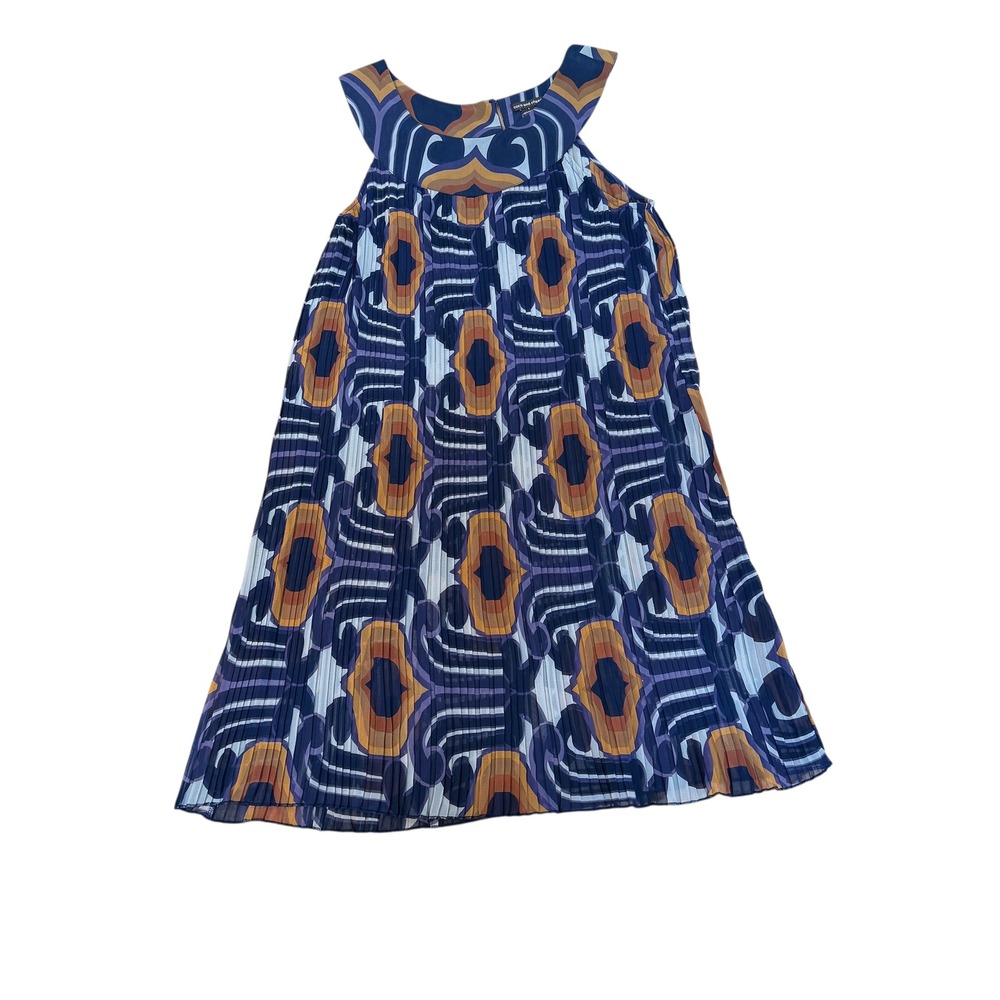 Coco and Chase Sleeveless Pleated Dress - Purple, Orange, White - S